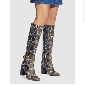 Coach Snakeskin Evelyn Knee High Boots